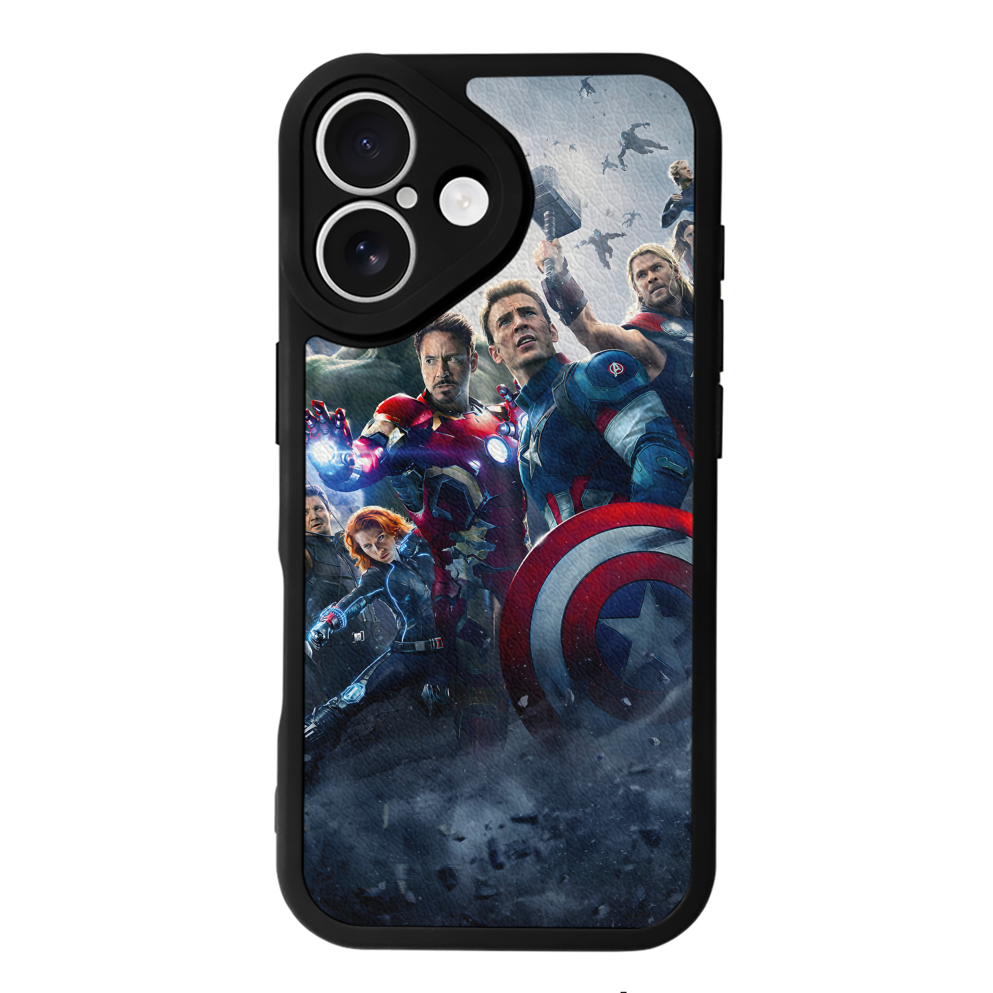 （画像用） アベンジャーズ The Avengers 【iPhone 16シリーズ対応】シリコンスマホケース（レザー調） 材質：シリコン